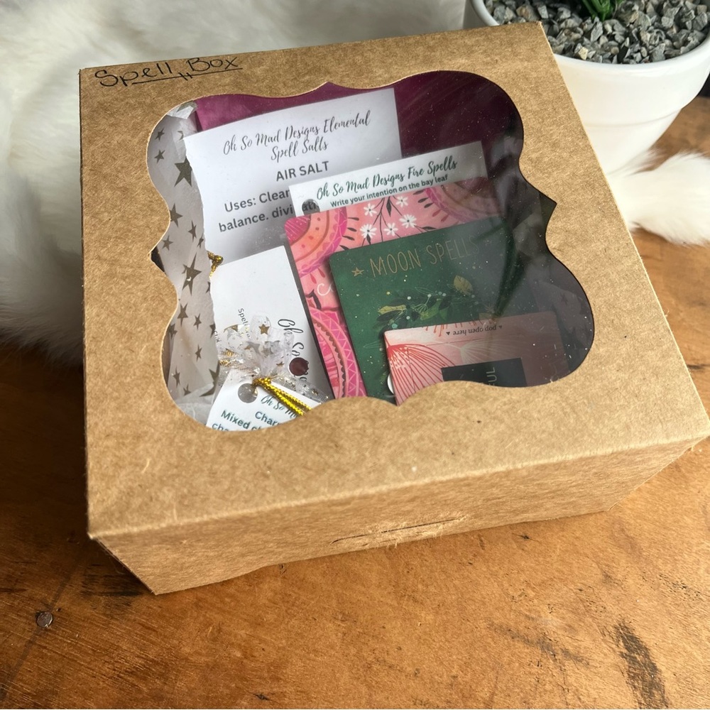 Mystery Spell Box Crystal Infused Moon Water, Fire Spell, Elemental Salt, & more